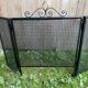 Fireplace screen black metal perforated sheet 3 vintage leaves