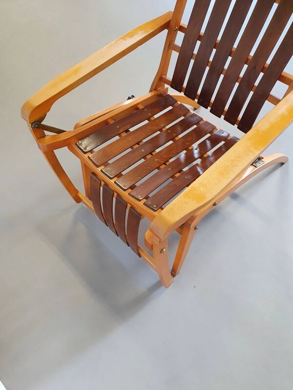 Chaise bois courbé Thonet Siesta Medizinal 1951 chaise longue