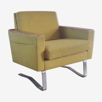 Vintage cantilever cube chair from the 50s and 60s green anise