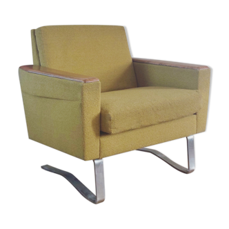 Fauteuil cube cantilever vintage années 50-60 vert anis