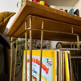 Desserte porte-vinyles sur roulettes