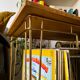 Vinyl rack trolley on wheels