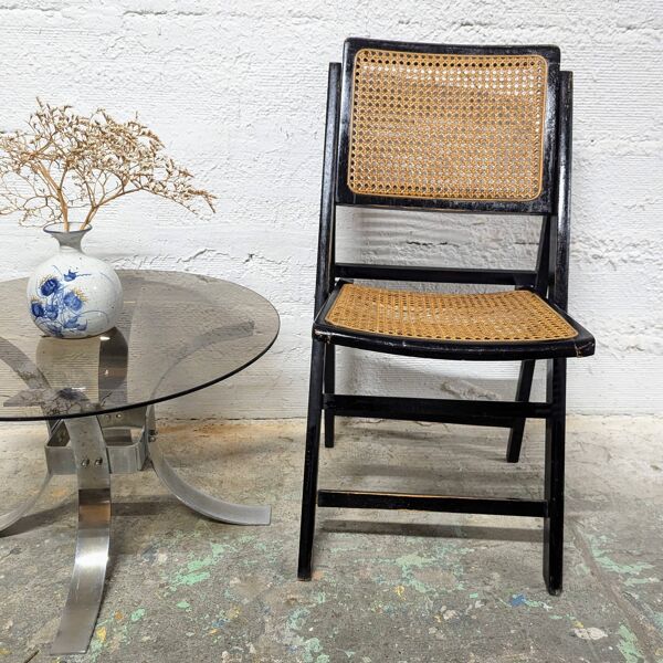 Chaise pliante cannée
