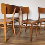 4 camel Thonet bistro chairs