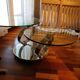 Table basse verre et métal chrome