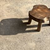 Mini low stool in upcycled old Asian teak H15 D24