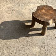 Mini low stool in upcycled old Asian teak H15 D24