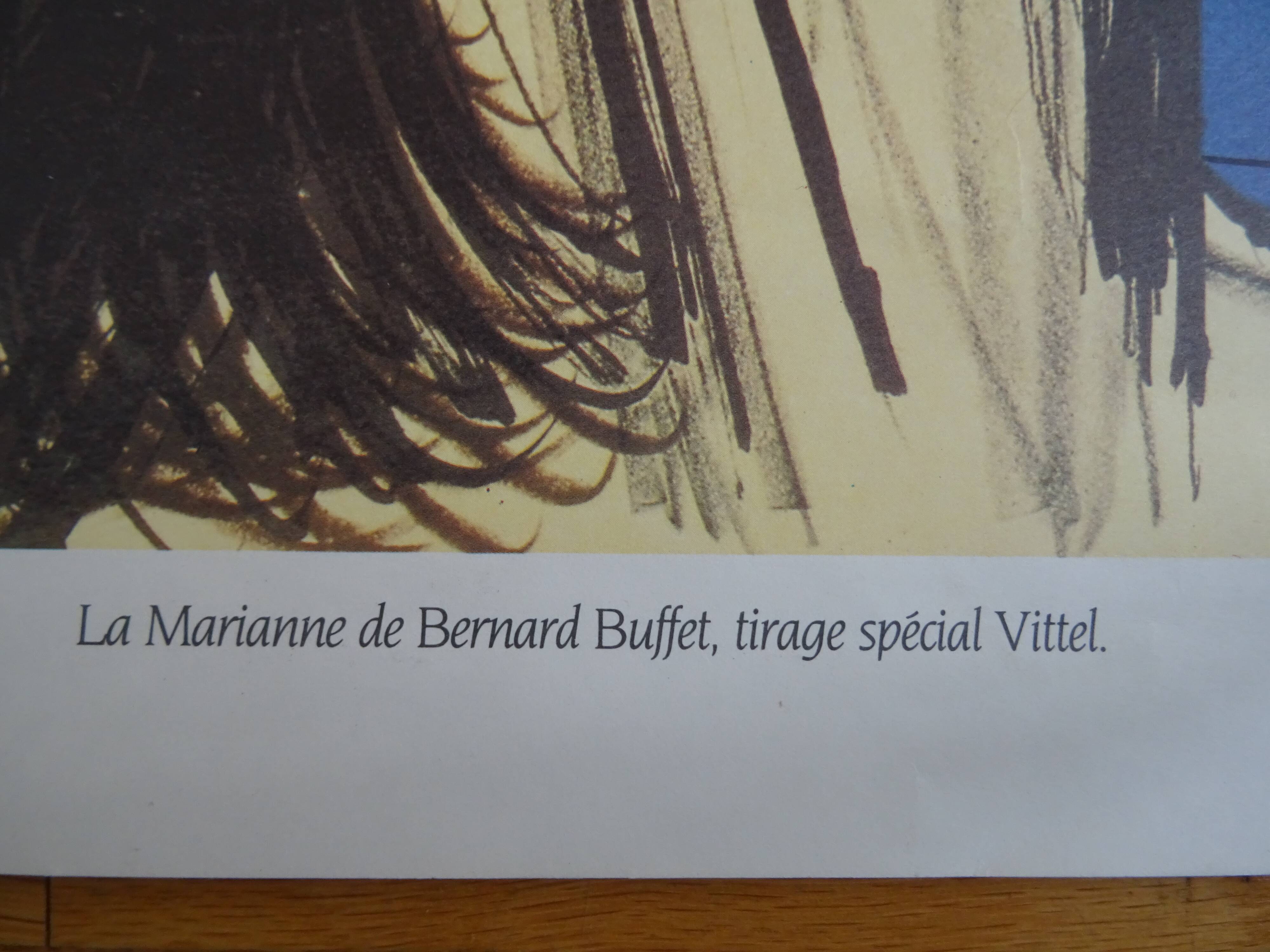 Affiche Portrait de Marianne Bernard Buffet Tirage Spécial Vittel 1989