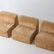 Modular 7-piece beige Italian sofa in soft velvet, 1970s