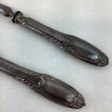 Old salad servers in filled silver and horn