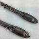 Old salad servers in filled silver and horn