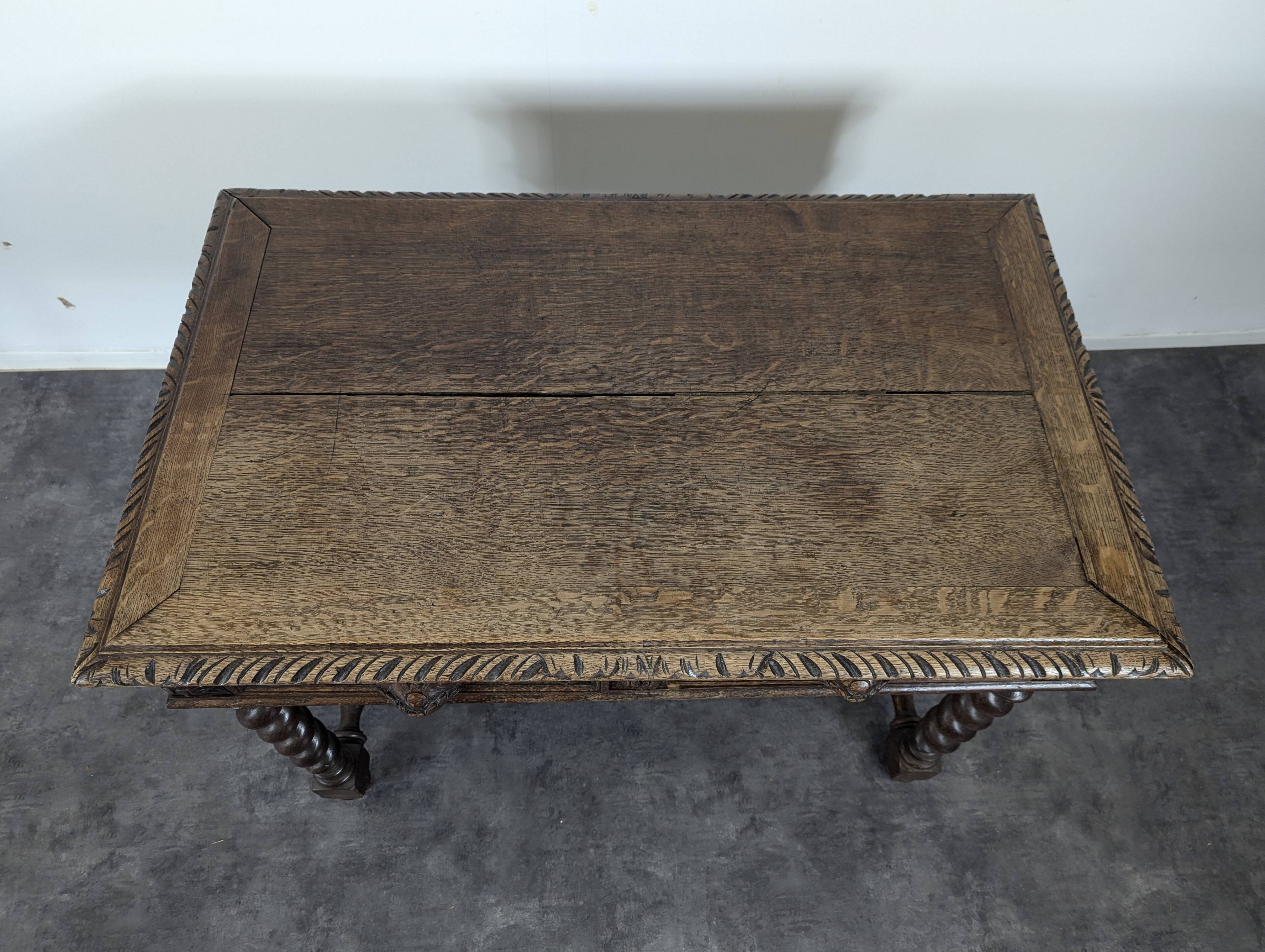 Louis XIII style oak desk