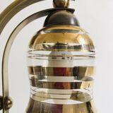 Lampe à poser style bauhaus années 40-50 en laiton avec tulipe en verre doré