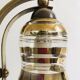 Table lamp style bauhaus years 40-50 brass with golden glass tulip