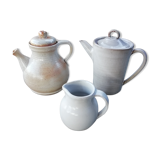 Trio of sandstone pitcher teapots