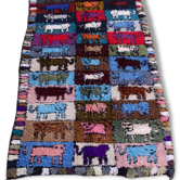 Carpet wool handmade authentic Boucherouite, 210 x 140