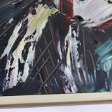 Original Swedish Mid-Century Oil on Canvas "Figures" by Erik Loo(1914-2004) - Vintage & Framed