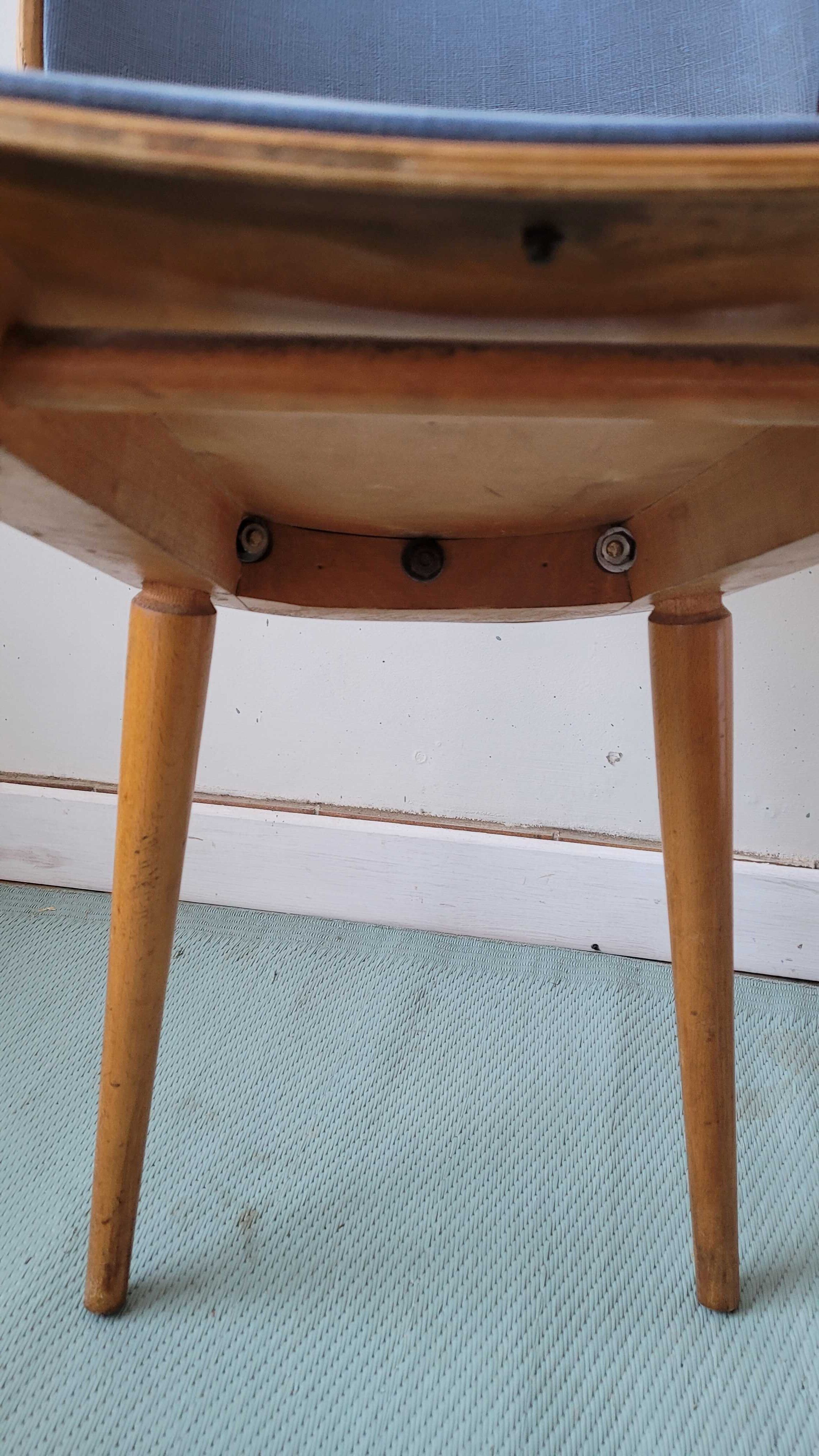 Baumann chair in vintage wood seat skai model N°800 Max Bill