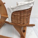 Rocking horse white wicker basket Moulin Roty