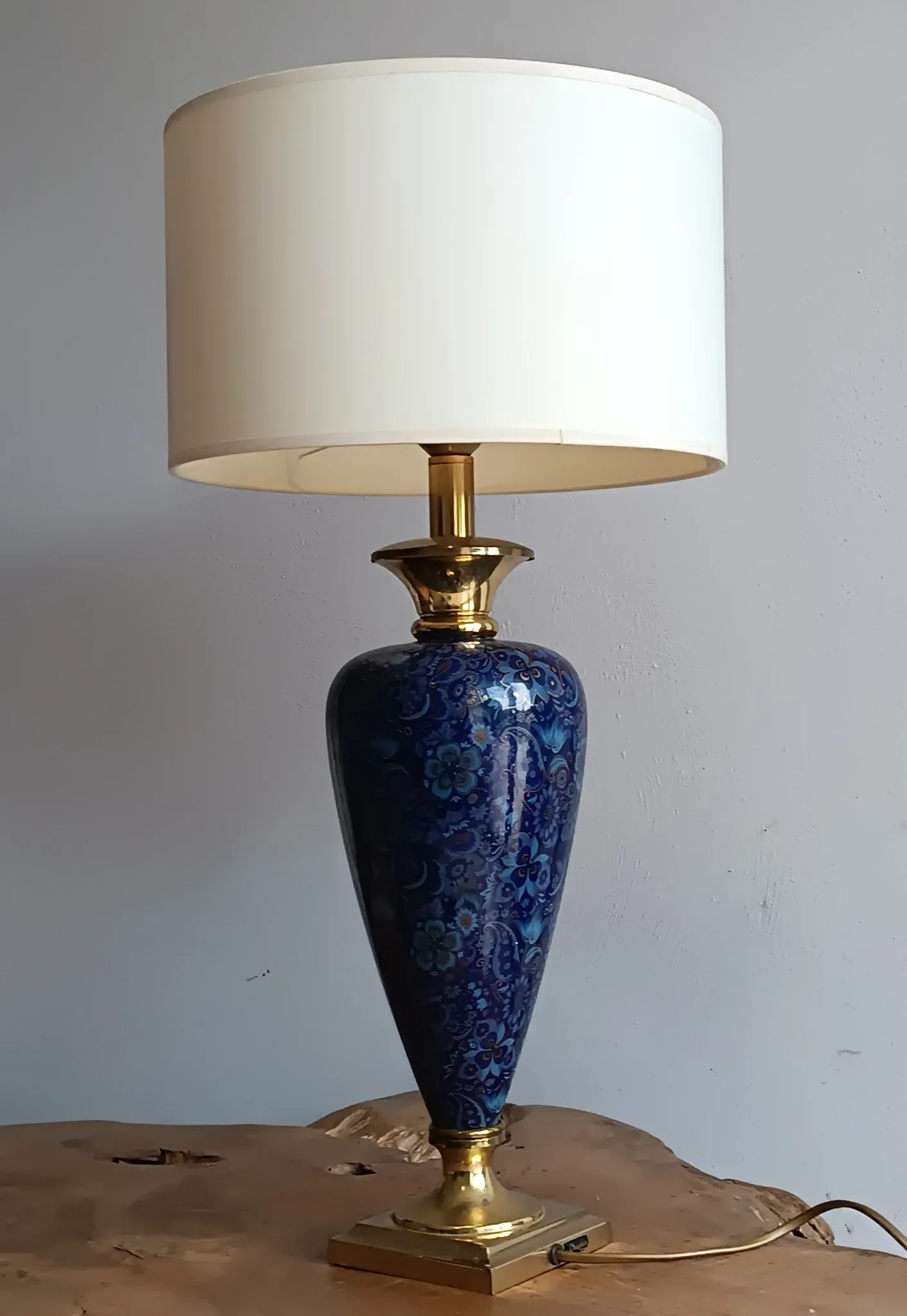 LE DAUPHIN lamp in vintage ceramic and brass