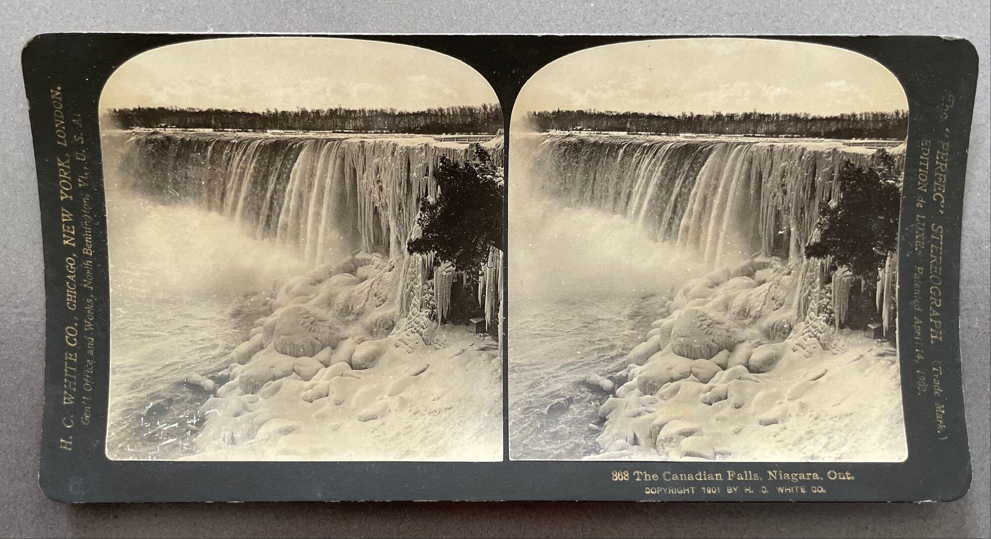 Old photography stereo, stereograph, luxury albumine 1903 Niagara Falls, Canada