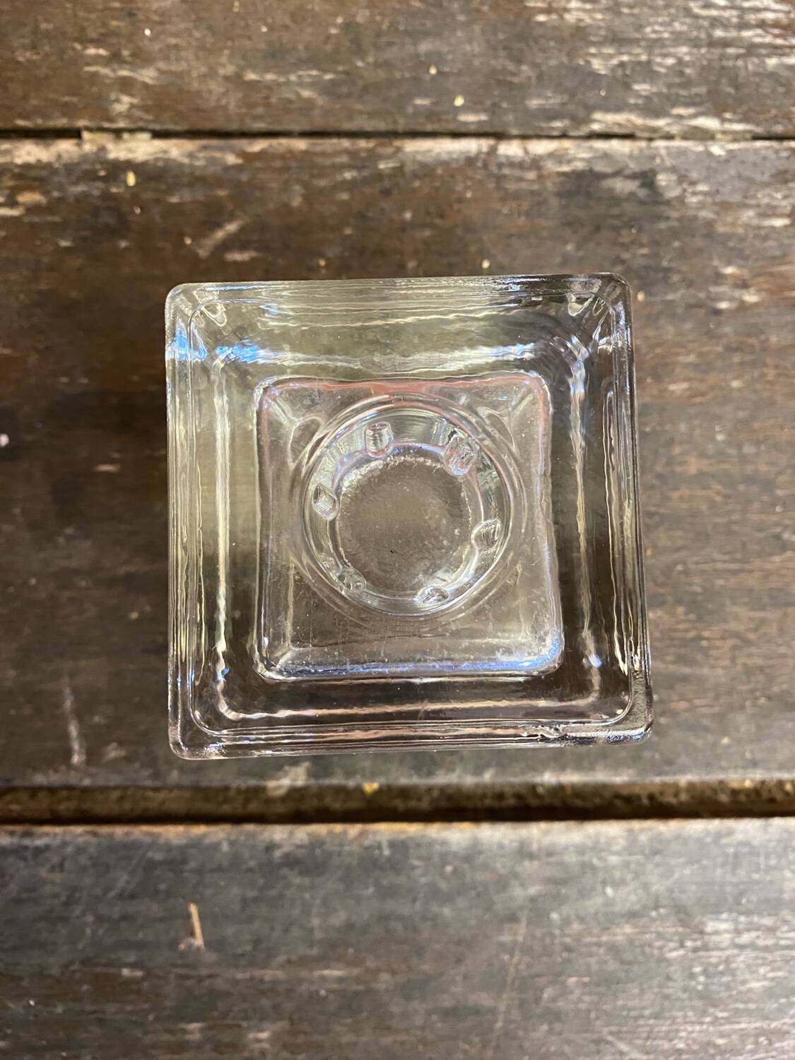 Vintage 1970s Dansk Ice Cube Design Glass Candle Holder