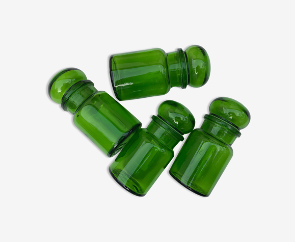 Lot de 4 bocaux d'apothicaire en verre