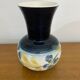 Antique vase jersey pottery ceramic white & black + vintage flower decor