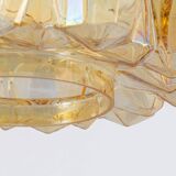 Large amber glass pendant by Limburg, Germany, 1970s.