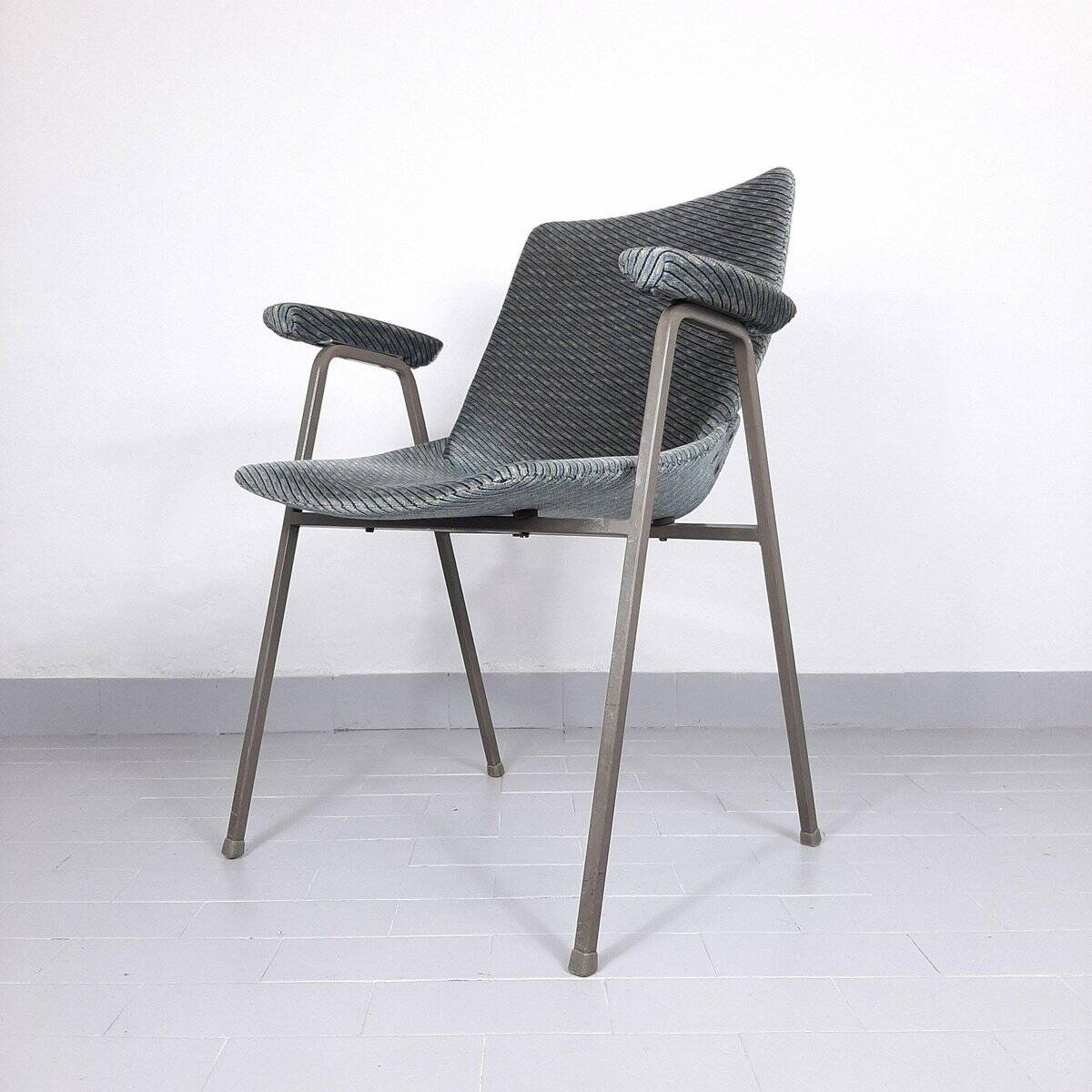 Mid-century plywood and textile office chair by Niko Kralj for Stol Kamnik, 1970s.