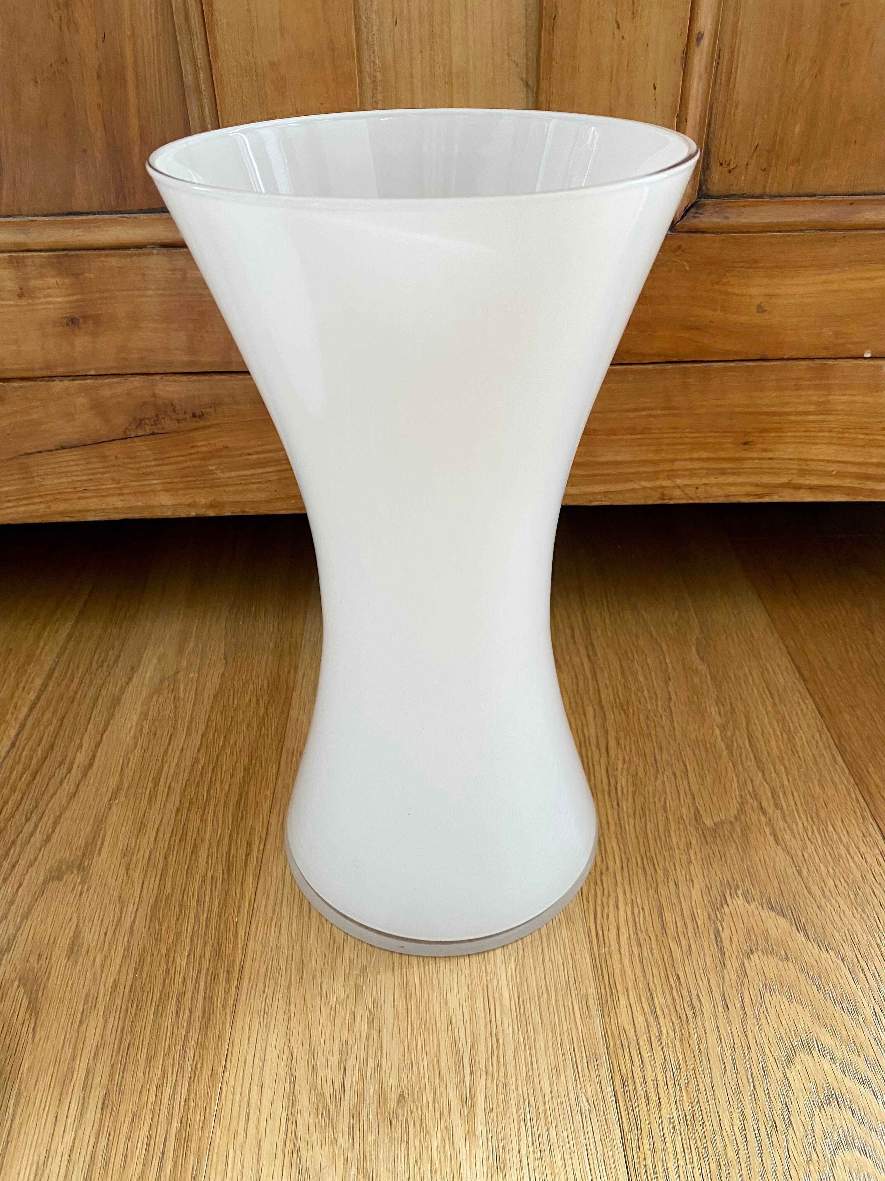 Anne Nilsson white glass spool vase for Ikea