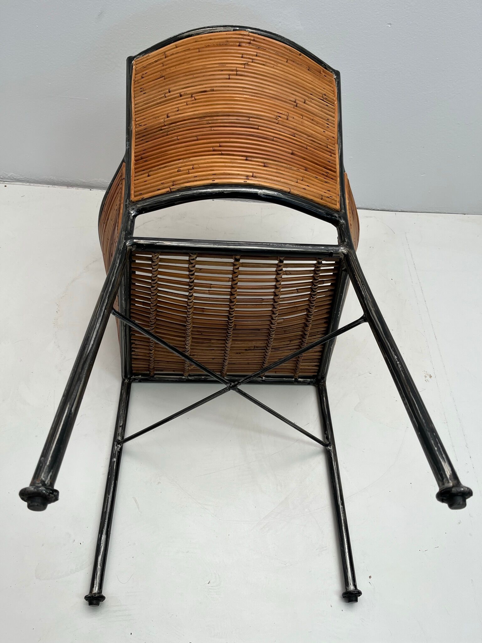 Bamboo and iron armchair