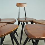 5 chaises PIrkka par Ilmari Tapiovaara pour Laukaan Puu, Finlande 1950