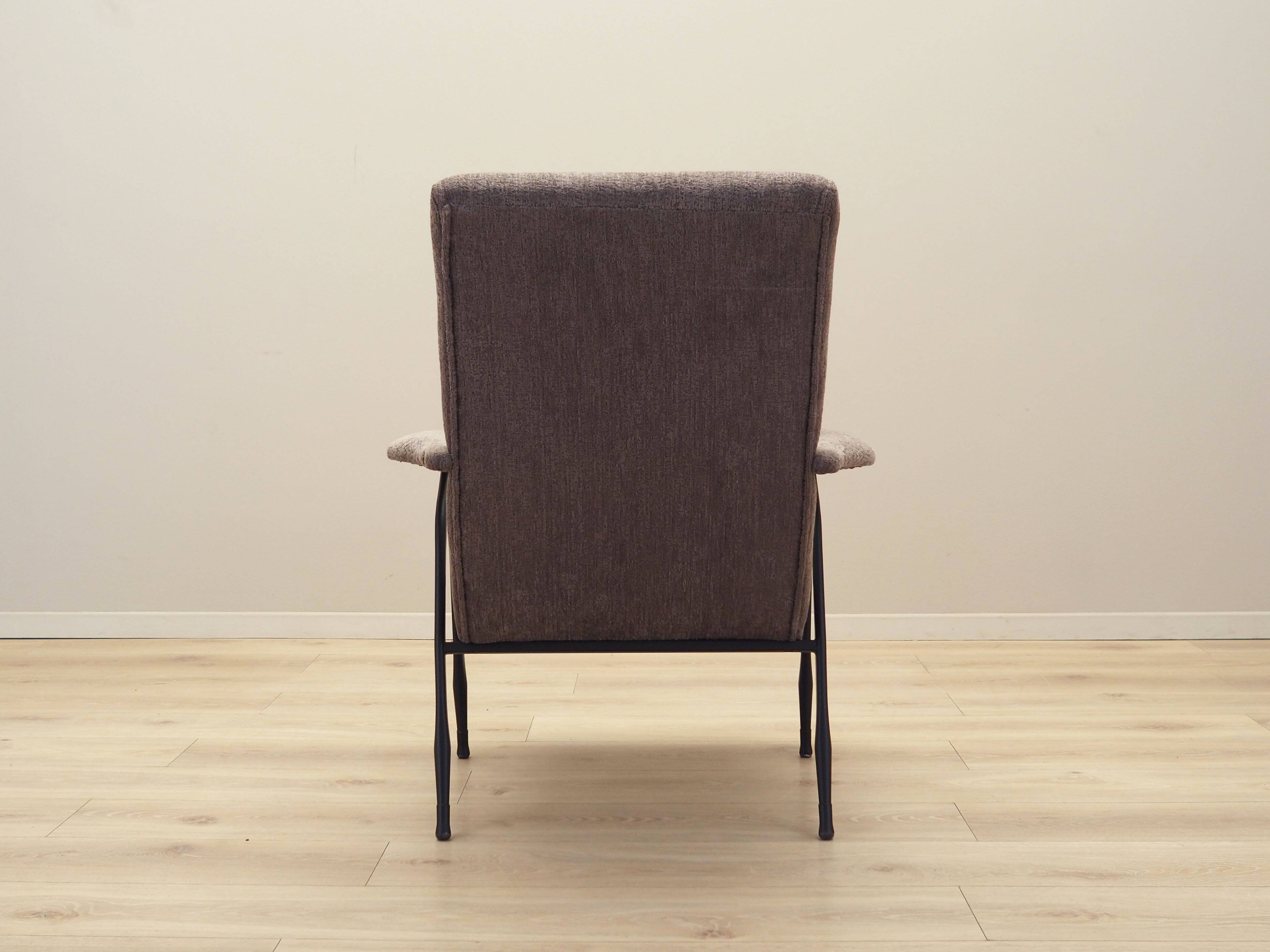 Grey armchair, Italian design, 1970s, production: Italy