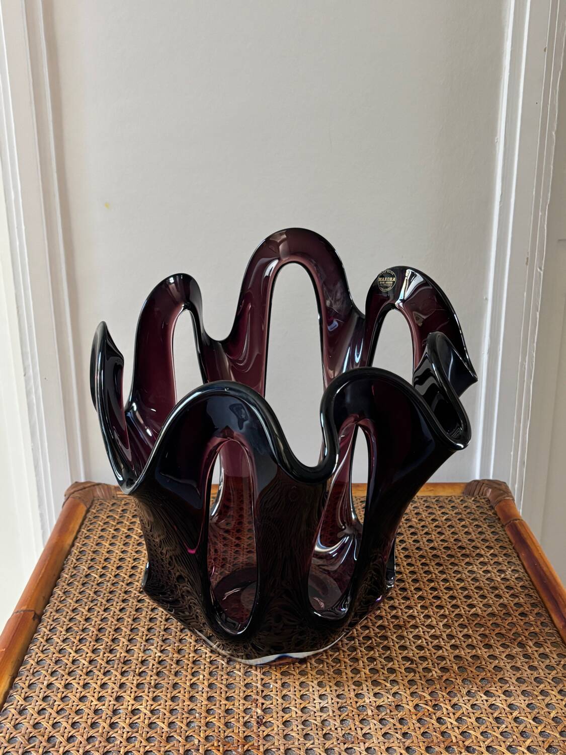 Blown glass vase - art glass - Makora