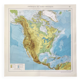Vintage North America map from 1950