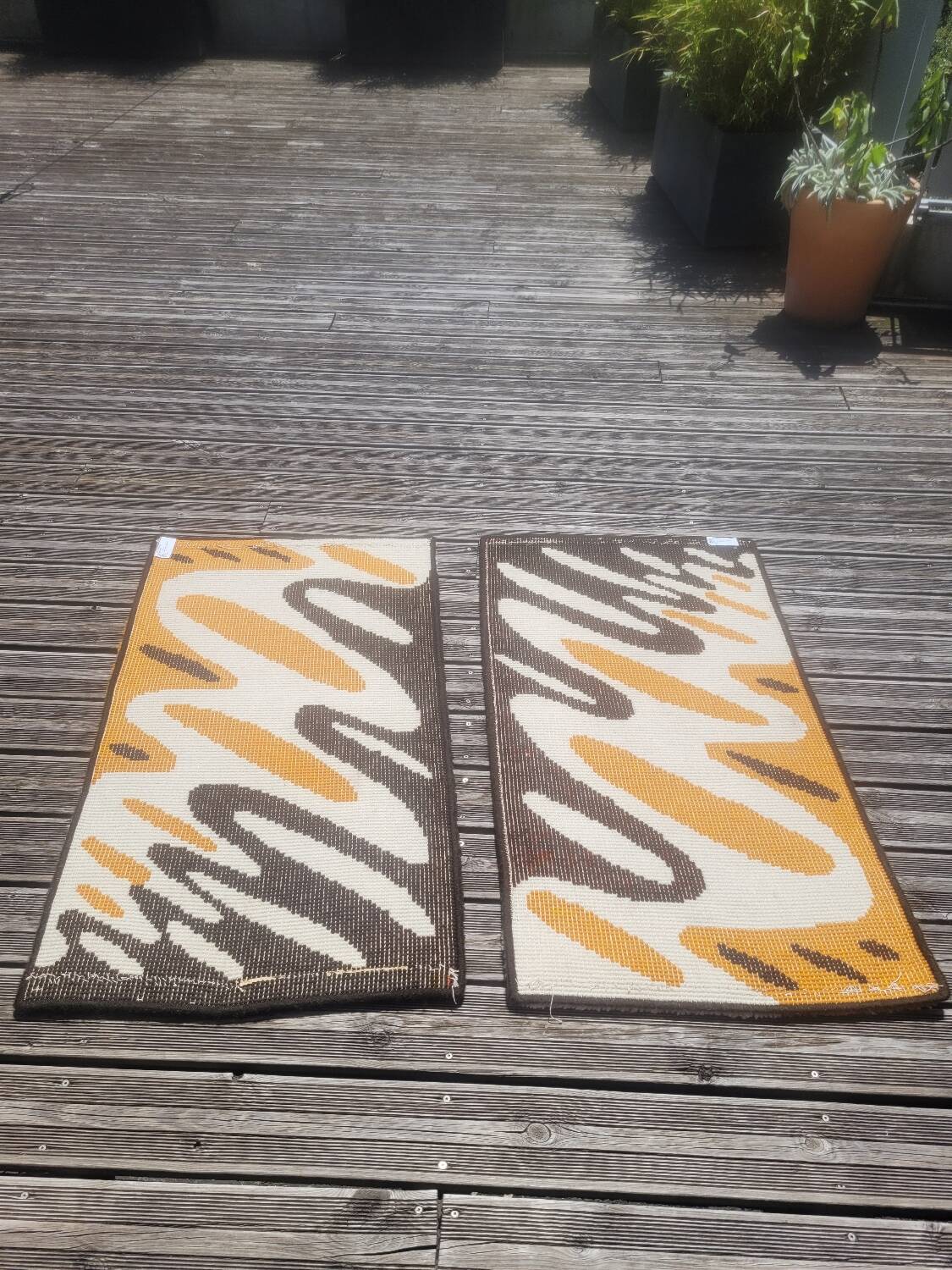 Pair of vintage wool bedspreads