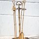 Serviteur de cheminée vintage, accessoires cheminée, serviteur bronze doré, decor cheminée