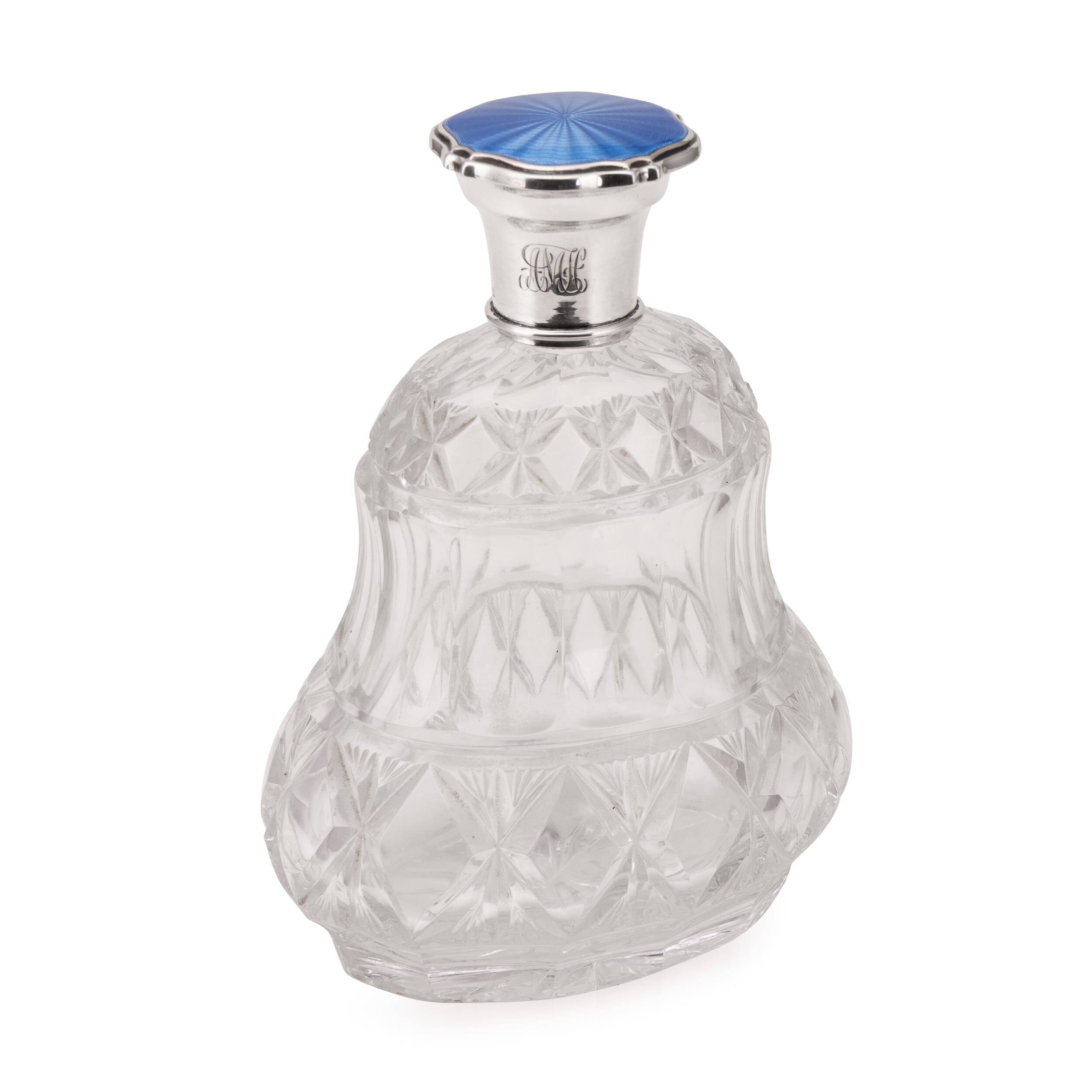 Antique 19thC Regency Solid Silver & Cut Glass Scent Bottle, London c.1812