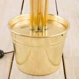 Brass floor lamp in the style of Tommaso Barbi with floral ornaments