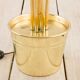 Brass floor lamp in the style of Tommaso Barbi with floral ornaments