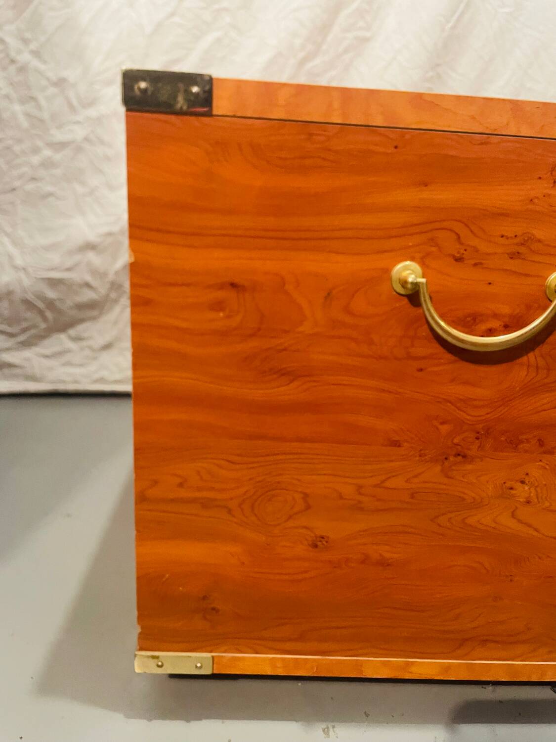 Gautier “Marine” bedside table in wood and brass, 1991