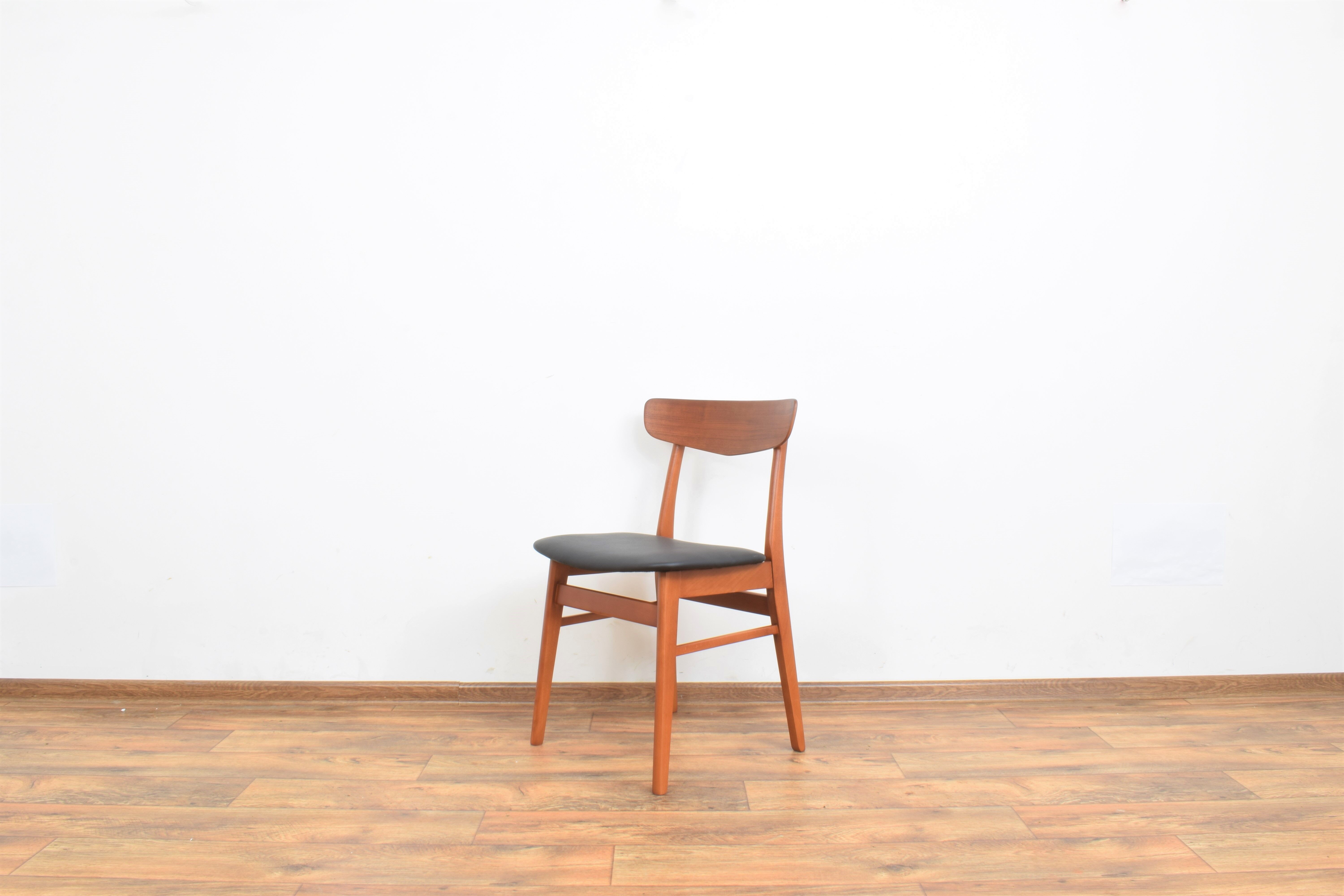 Danish teak & leather dining chairs from falstrup mobler, 1960