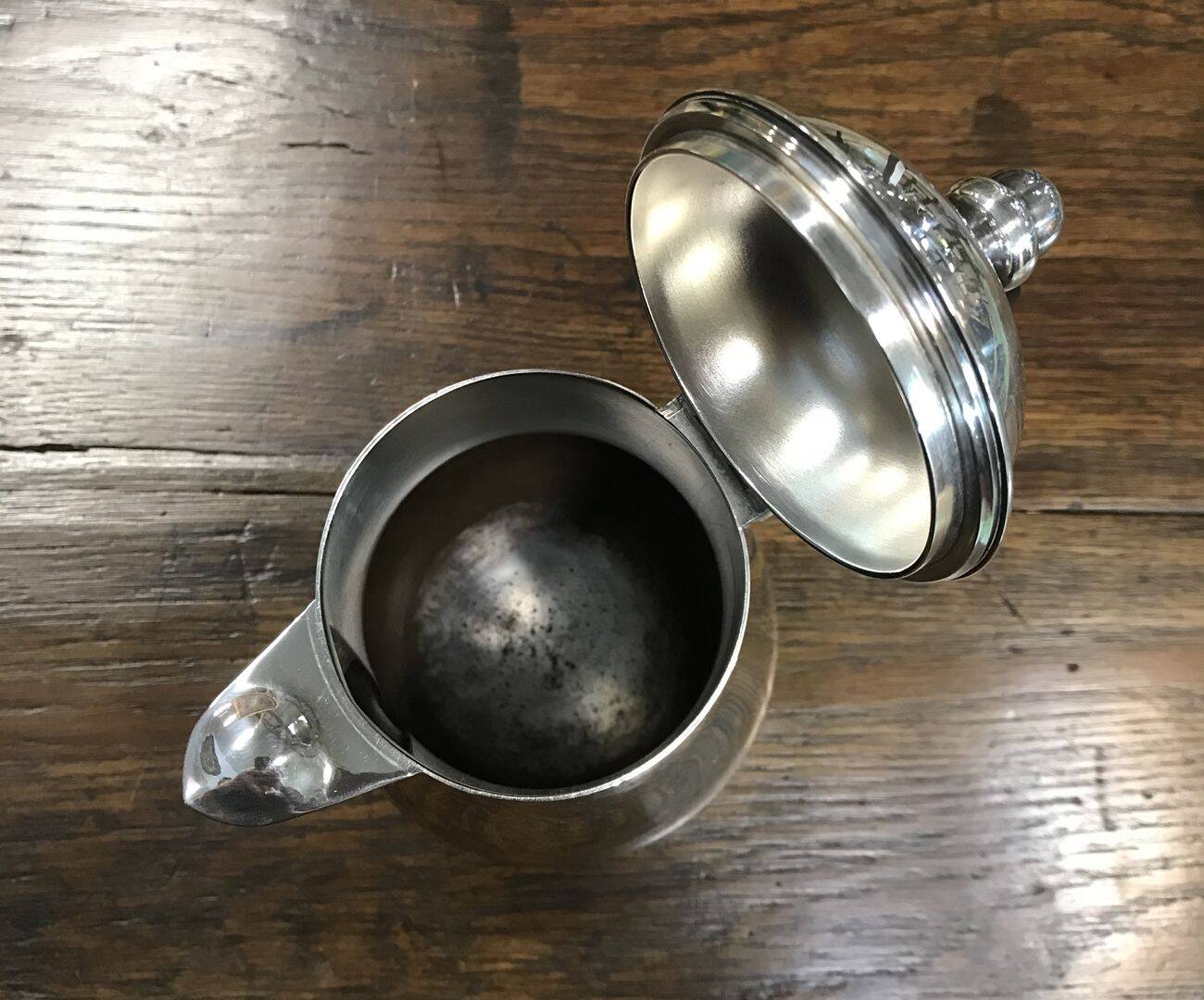 Silver-plated metal jug, Ercuis.