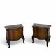 serpentine nightstands in walnut Art Deco