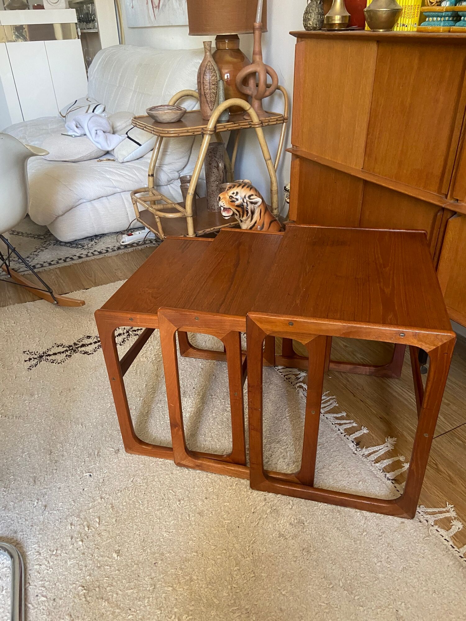 Danish trundle tables in teak BR Gelsted from the 60s