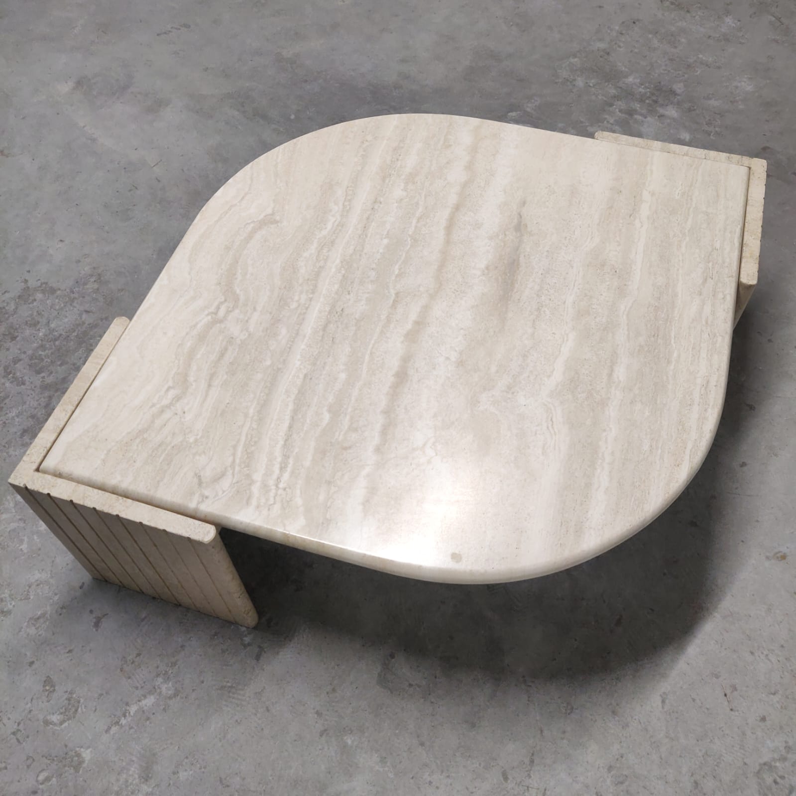 Travertine coffee table Roche Bobois