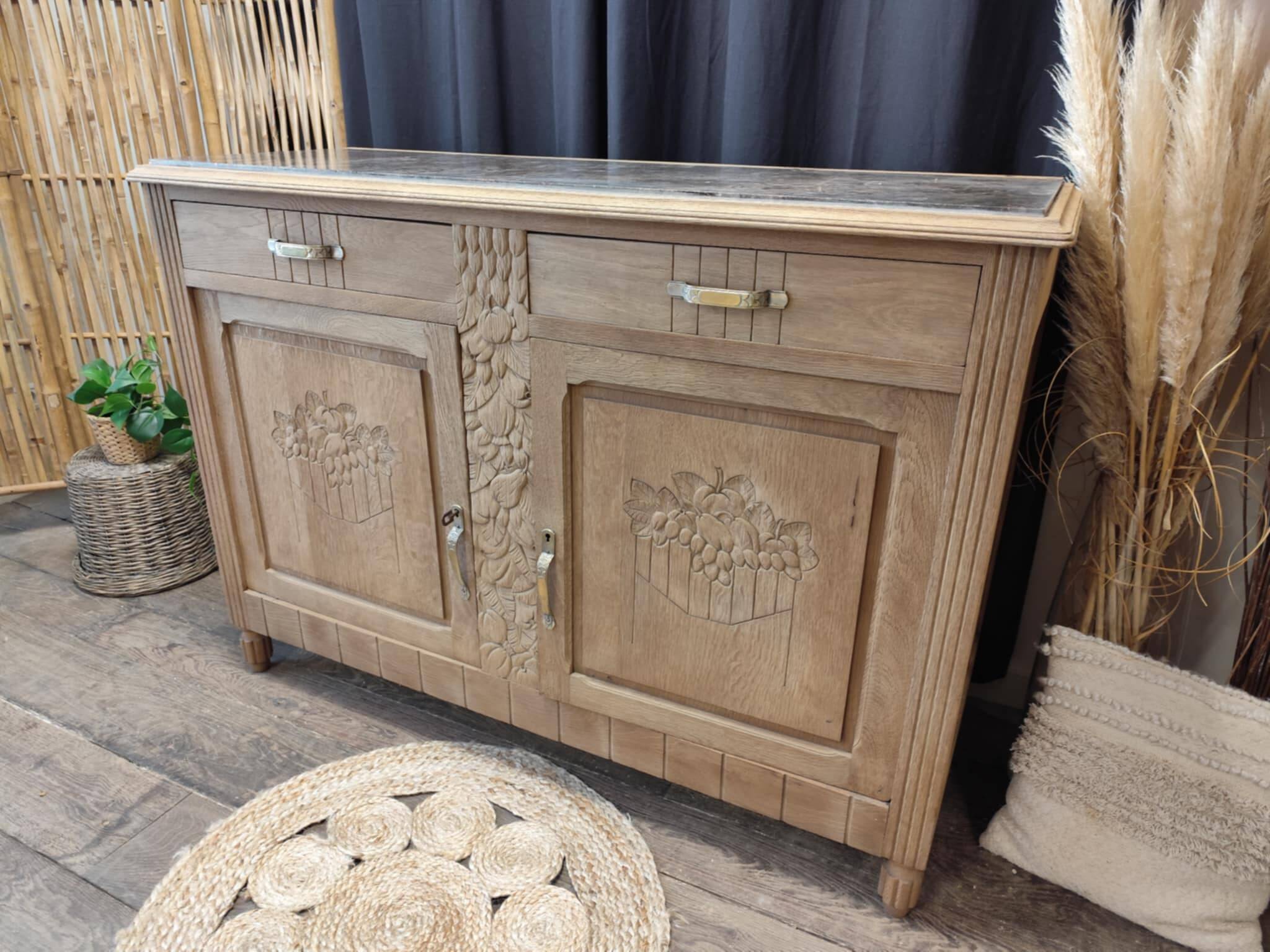 Buffet bas chêne massif