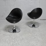 paire de chaises pivotantes "space age". Suède, circa 1965