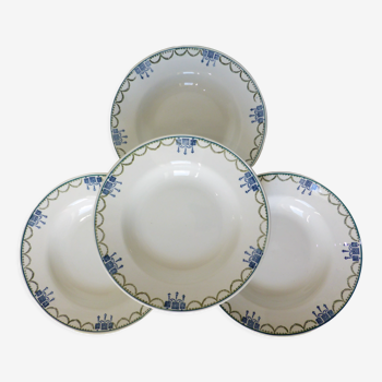 4 assiettes creuses vintage de St Amand 220643